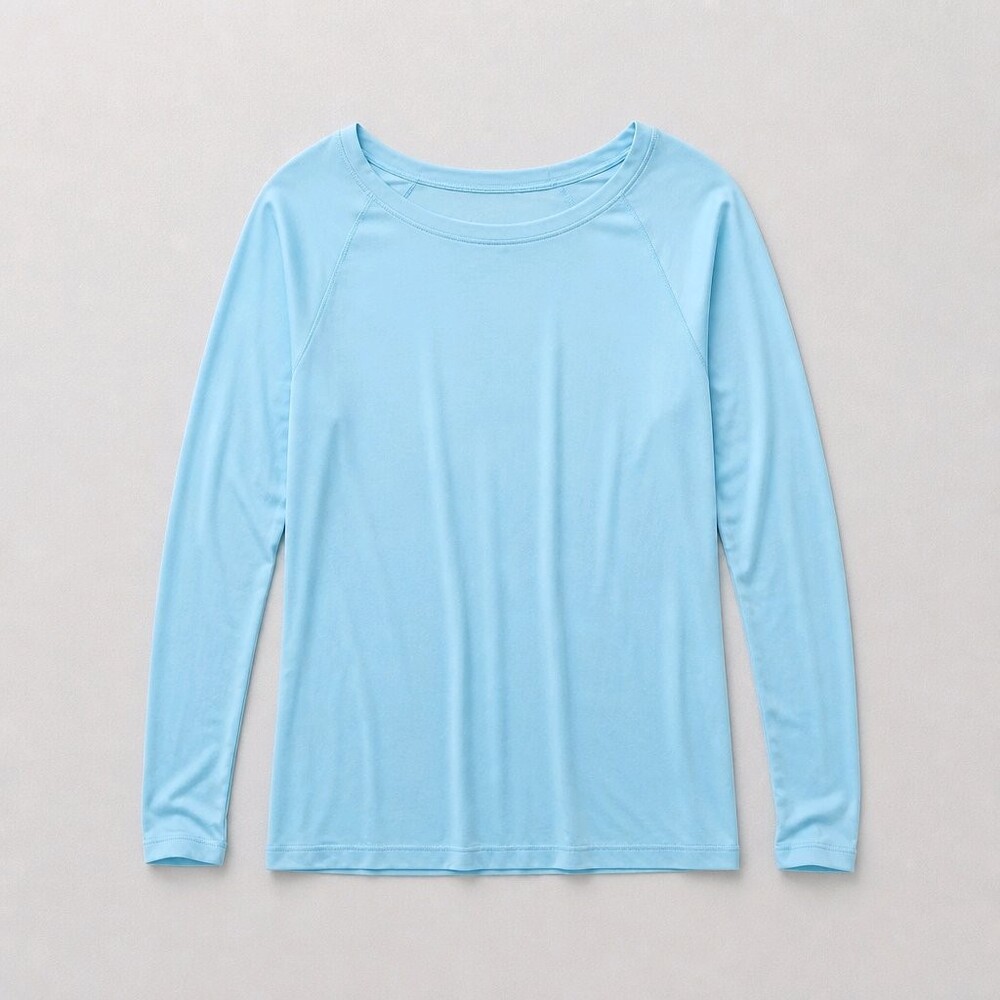 AVIA Light Blue Long Sleeve Polyester Raglan Sleeve Shirt
